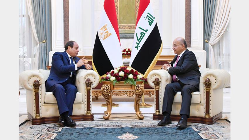 الرئيس عبد الفتاح السيسي يلتقي رئيس الجمهورية العراقية بالعاصمة العراقية بغداد 28-8-2021