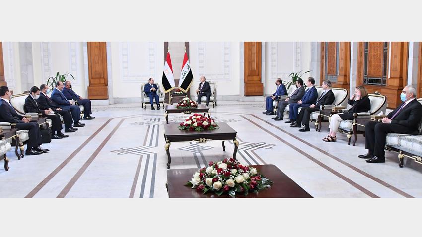 الرئيس عبد الفتاح السيسي يلتقي رئيس الجمهورية العراقية بالعاصمة العراقية بغداد 28-8-2021