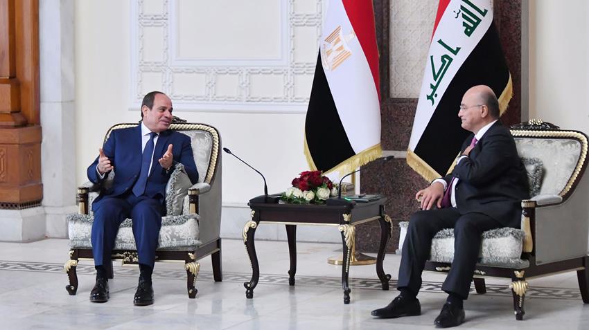 الرئيس عبد الفتاح السيسي يلتقي رئيس الجمهورية العراقية بالعاصمة العراقية بغداد 28-8-2021