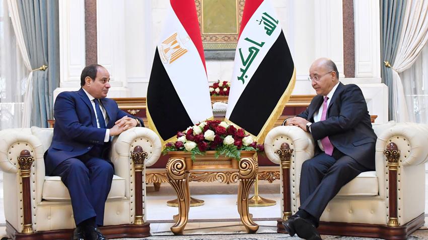 الرئيس عبد الفتاح السيسي يلتقي رئيس الجمهورية العراقية بالعاصمة العراقية بغداد 28-8-2021