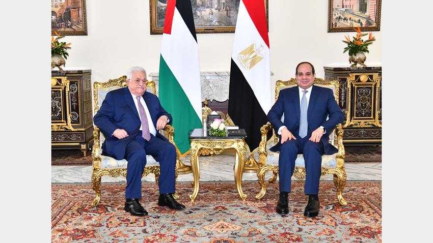 الرئيس عبد الفتاح السيسي يستقبل الرئيس الفلسطيني