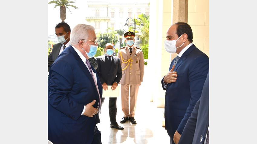 الرئيس عبد الفتاح السيسي يستقبل الرئيس الفلسطيني