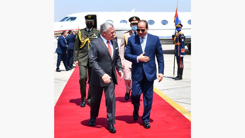 الرئيس عبد الفتاح السيسي يستقبل ملك المملكة الأردنية الهاشمية