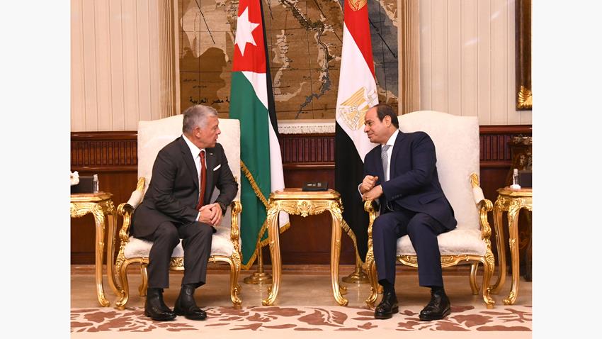الرئيس عبد الفتاح السيسي يستقبل ملك المملكة الأردنية الهاشمية