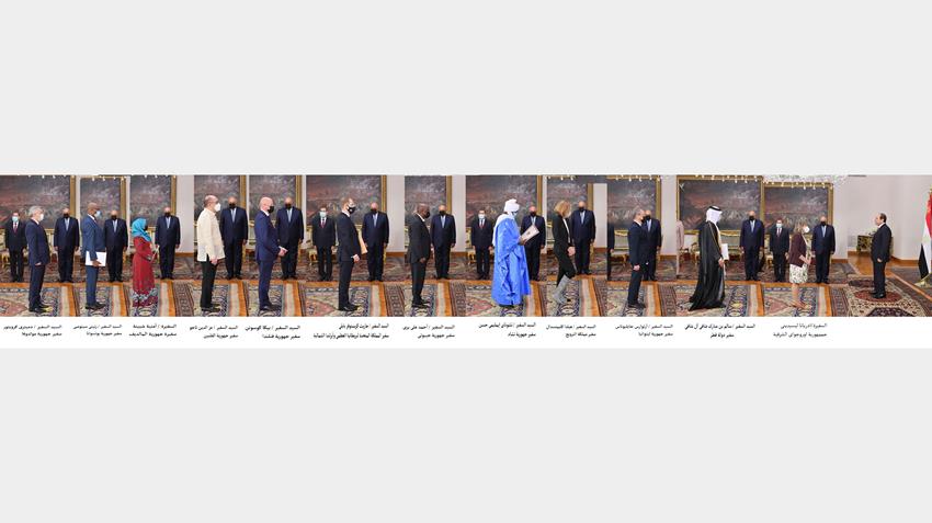 الرئيس عبد الفتاح السيسي يتسلم أوراق اعتماد أربعة وعشرين سفيرًا جديدًا
