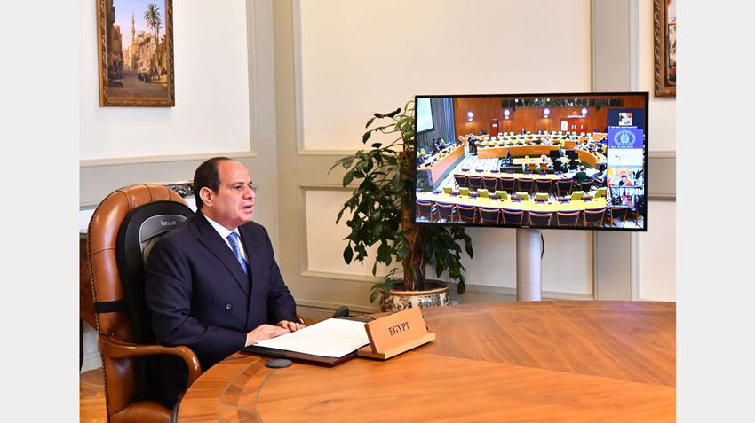 الرئيس عبد الفتاح السيسي يشارك في اجتماع رؤساء الدول والحكومات حول المناخ عبر الفيديو كونفرانس