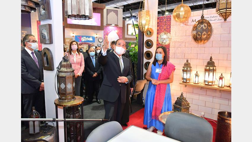 الرئيس عبد الفتاح السيسي يفتتح معرض تراثنا للحرف اليدوية والمنتجات التراثية9/10/2021