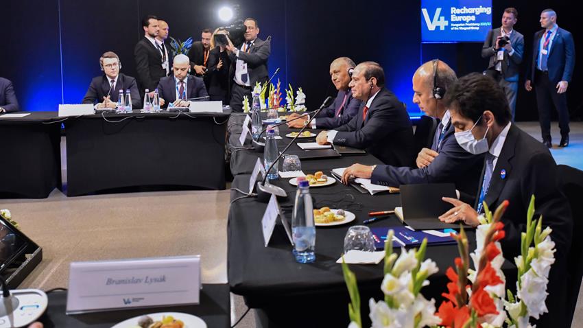 President El-Sisi Participates in the Press Conference of the V4 + Egypt Summit