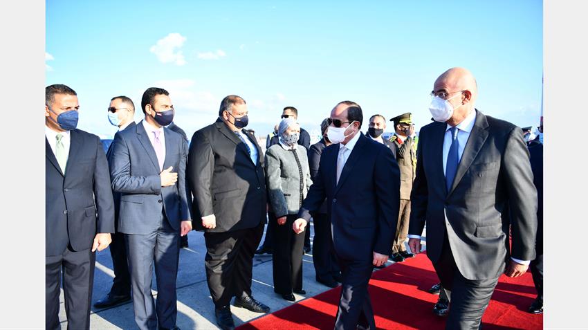 الرئيس عبد الفتاح السيسي يصل إلى العاصمة اليونانية أثينا 19/10/2021