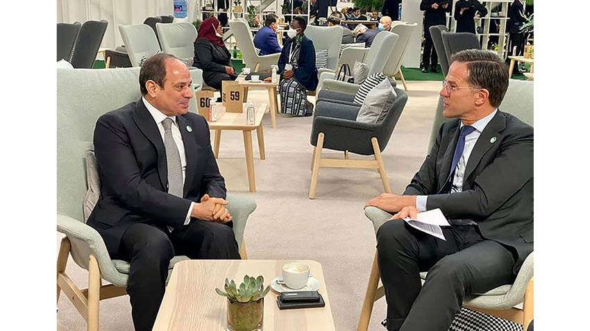 الرئيس عبد الفتاح السيسي يلتقي رئيس وزراء هولندا