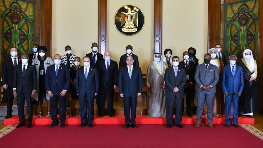 الرئيس عبد الفتاح السيسي يستقبل السادة النواب العموم العرب والأفارقة 8/11/2021