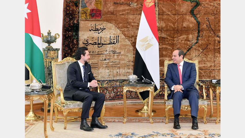 الرئيس عبد الفتاح السيسي يستقبل ولي عهد المملكة الأردنية الهاشمية بقصر الاتحادية