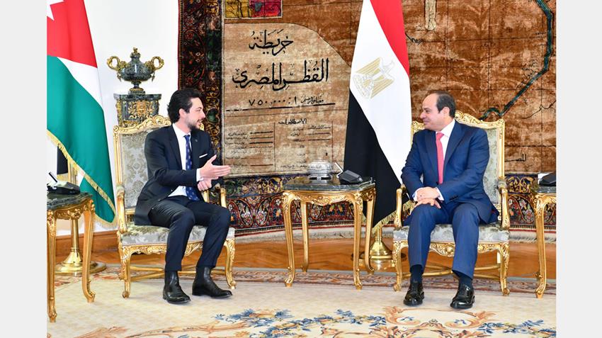 الرئيس عبد الفتاح السيسي يستقبل ولي عهد المملكة الأردنية الهاشمية بقصر الاتحادية