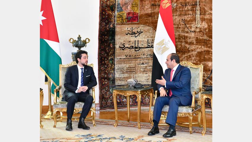 الرئيس عبد الفتاح السيسي يستقبل ولي عهد المملكة الأردنية الهاشمية بقصر الاتحادية