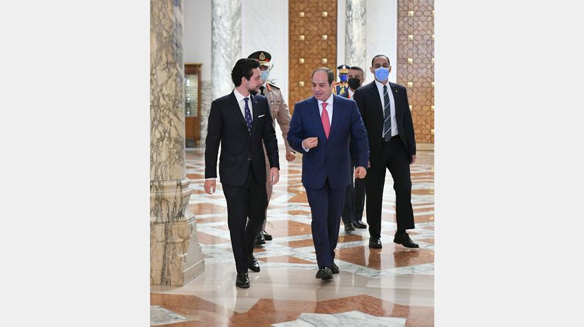 الرئيس عبد الفتاح السيسي يستقبل ولي عهد المملكة الأردنية الهاشمية بقصر الاتحادية