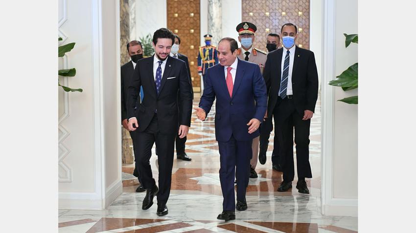 الرئيس عبد الفتاح السيسي يستقبل ولي عهد المملكة الأردنية الهاشمية بقصر الاتحادية