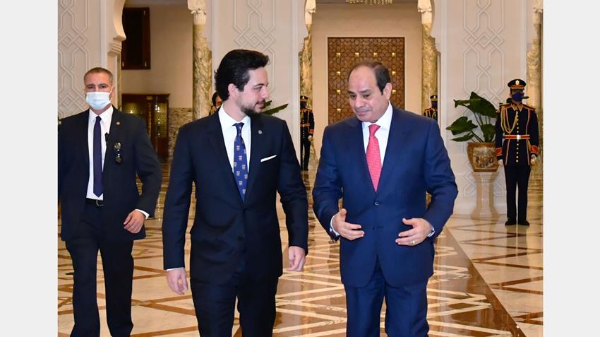 الرئيس عبد الفتاح السيسي يستقبل ولي عهد المملكة الأردنية الهاشمية بقصر الاتحادية