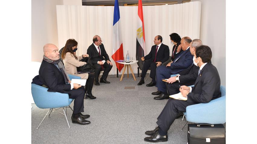 الرئيس عبد الفتاح السيسي يلتقي رئيس الوزراء الفرنسي بالعاصمة باريس