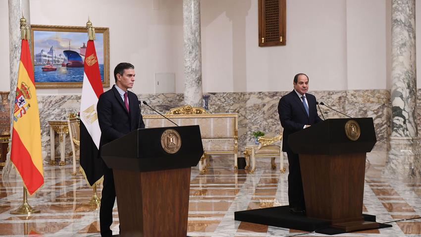 كلمة الرئيس عبــد الفتــاح السيسي خلال المؤتمر الصحفي المشترك مع رئيس حكومة مملكة إسبانيا