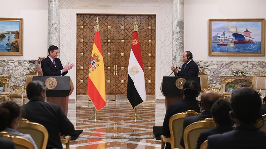 كلمة الرئيس عبــد الفتــاح السيسي خلال المؤتمر الصحفي المشترك مع رئيس حكومة مملكة إسبانيا 01/12/2021
