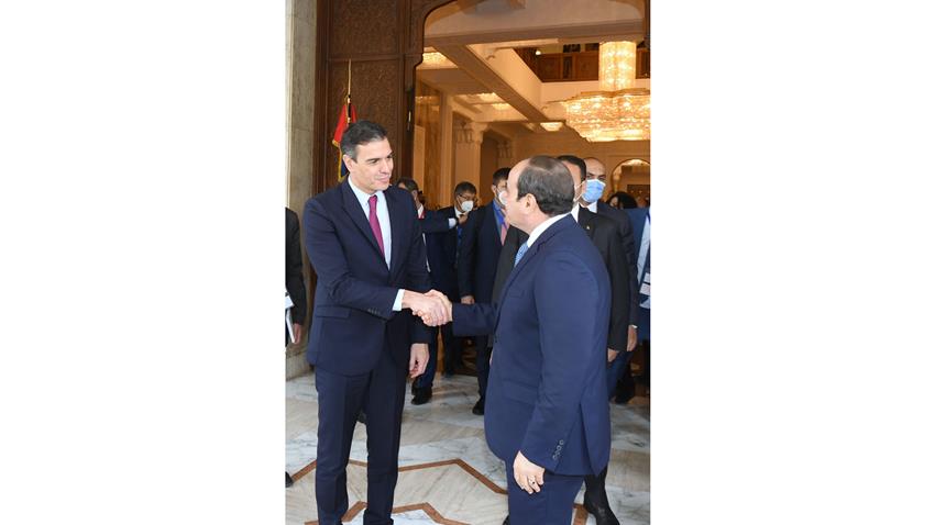 1/12/2021 الرئيس عبد الفتاح السيسي يستقبل رئيس حكومة مملكة اسبانيا