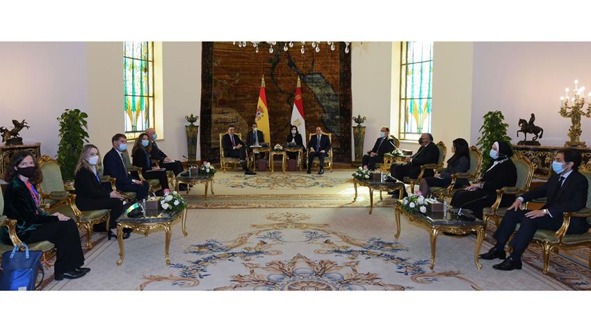 1/12/2021 الرئيس عبد الفتاح السيسي يستقبل رئيس حكومة مملكة اسبانيا