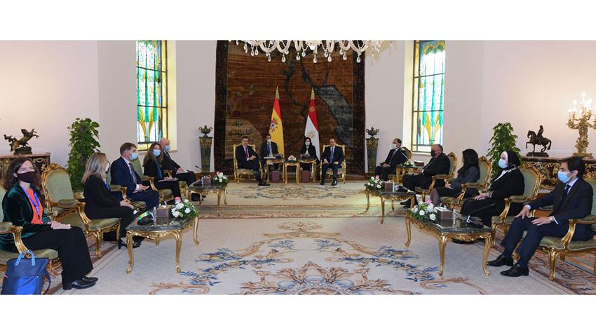 1/12/2021 الرئيس عبد الفتاح السيسي يستقبل رئيس حكومة مملكة اسبانيا