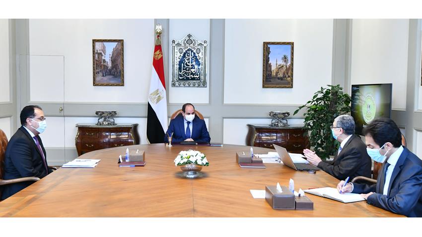 الرئيس عبد الفتاح السيسي يجتمع برئيس مجلس الوزراء وزير الكهرباء والطاقة المتجددة