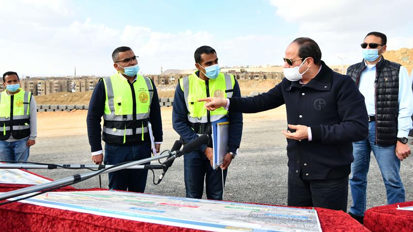 الرئيس عبد الفتاح السيسي يتفقد عدد من مشروعات تطوير القاهرة الكبرى