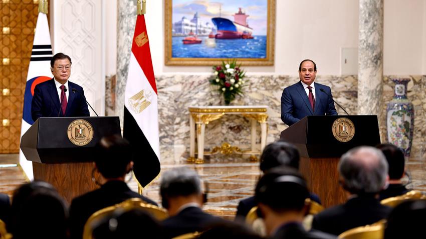 كلمة الرئيس عبــد الفتــاح السيسي خلال المؤتمر الصحفي المشترك مع رئيس جمهورية كوريا الجنوبية 20-01-2022