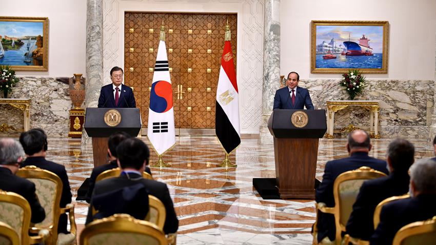 كلمة الرئيس عبــد الفتــاح السيسي خلال المؤتمر الصحفي المشترك مع رئيس جمهورية كوريا الجنوبية 20-01-2022