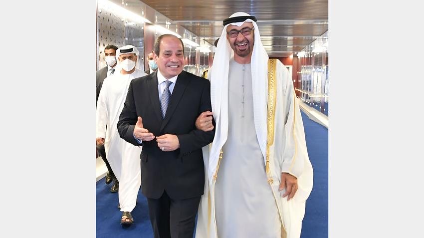 الرئيس عبد الفتاح السيسي يلتقي ولي عهد أبو ظبي بالعاصمة الإماراتية أبو ظبي