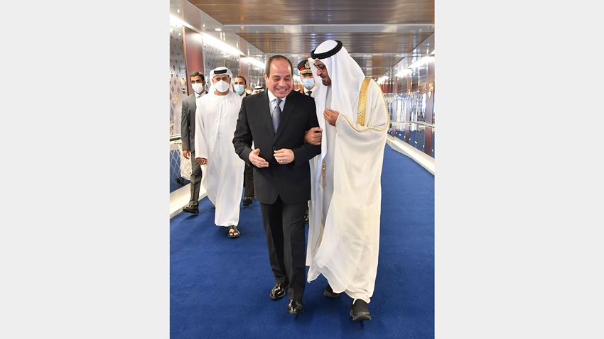 الرئيس عبد الفتاح السيسي يلتقي ولي عهد أبو ظبي بالعاصمة الإماراتية أبو ظبي