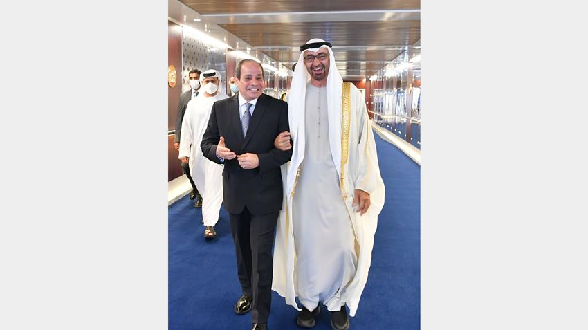 الرئيس عبد الفتاح السيسي يلتقي ولي عهد أبو ظبي بالعاصمة الإماراتية أبو ظبي
