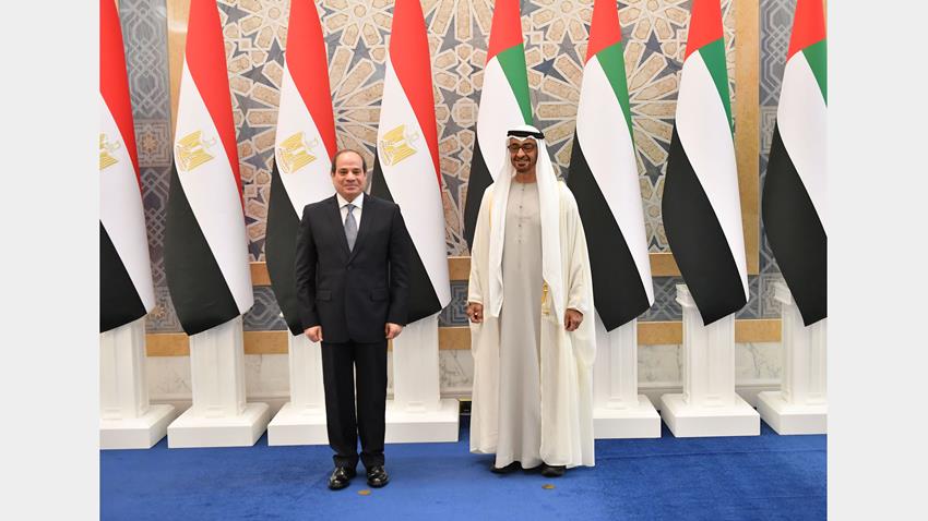 الرئيس عبد الفتاح السيسي يلتقي ولي عهد أبو ظبي بالعاصمة الإماراتية أبو ظبي