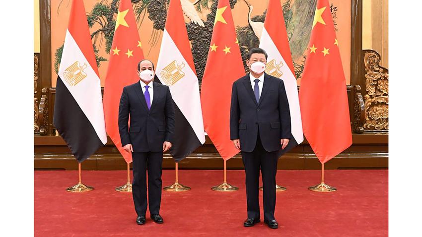 الرئيس عبد الفتاح السيسي يعقد مباحثات قمة مع الرئيس الصيني في قاعة الشعب الكبرى بمدينة بكين 05/02/2022