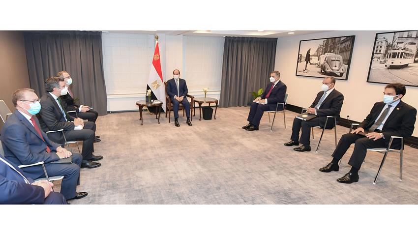 الرئيس عبد الفتاح السيسي يستقبل الرؤساء التنفيذيين لعدد من الشركات البلجيكية