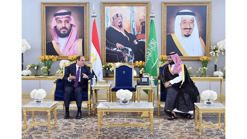 الرئيس عبد الفتاح السيسي يلتقي ولي عهد المملكة العربية السعودية 8/3/2022