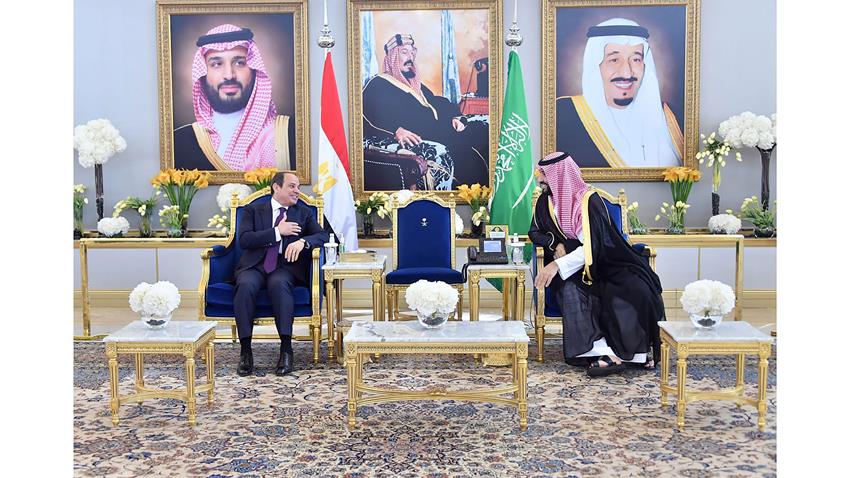الرئيس عبد الفتاح السيسي يلتقي ولي عهد المملكة العربية السعودية 8/3/2022