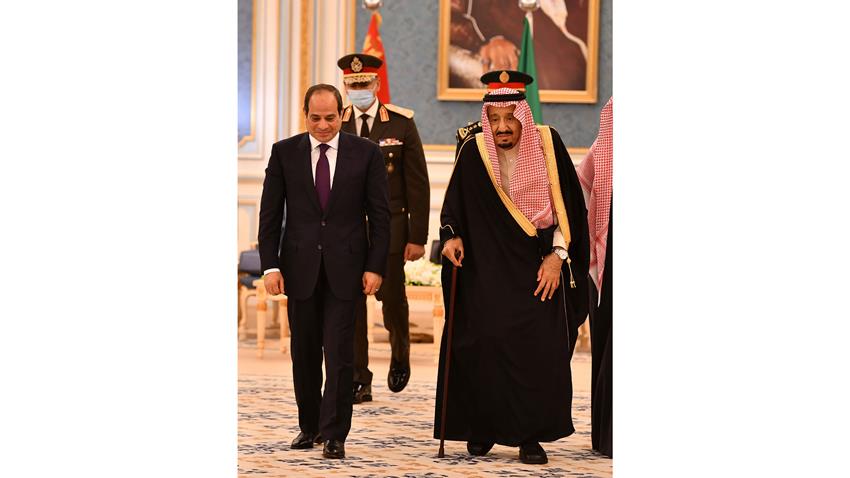 الرئيس عبد الفتاح السيسي يلتقي ملك المملكة العربية السعودية وخادم الحرمين الشريفين 8-03-2022
