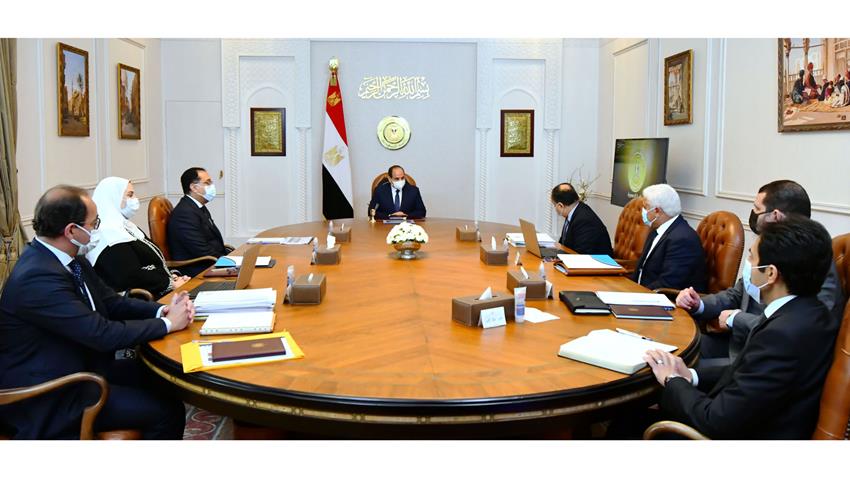 الرئيس عبد الفتاح السيسي يطلع على مشروع موازنة العام المالي القادم 2022-2023//  20-3-2022