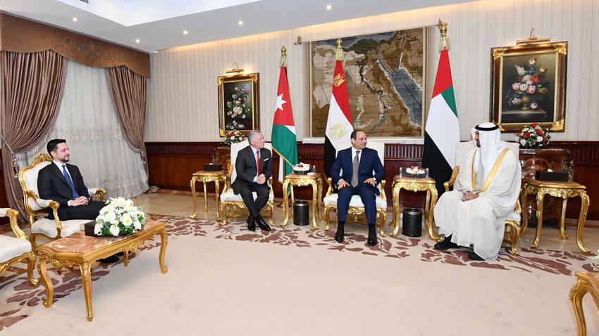 الرئيس عبد الفتاح السيسي يستقبل كلًا من ملك الأردن وولي عهد أبو ظبي 24-04-2022
