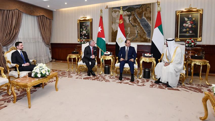 الرئيس عبد الفتاح السيسي يستقبل كلًا من ملك الأردن وولي عهد أبو ظبي 24-04-2022