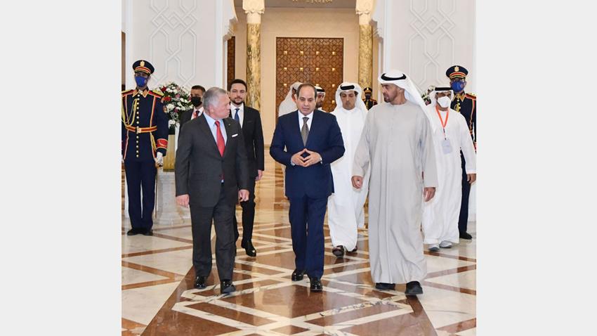 الرئيس عبد الفتاح السيسي يستقبل كلًا من ملك الأردن وولي عهد أبو ظبي