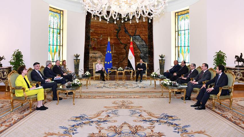 الرئيس عبد الفتاح السيسي يستقبل رئيسة المفوضية الأوروبية