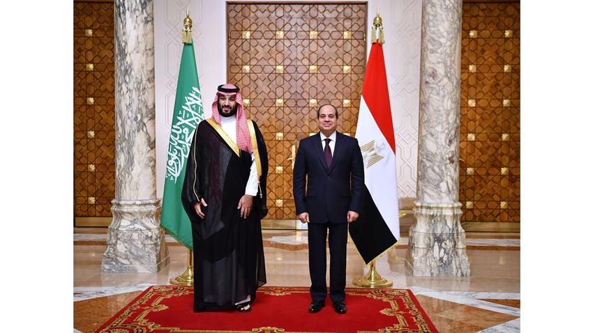الرئيس عبد الفتاح السيسي يستقبل ولي عهد المملكة العربية السعودية بقصر الاتحادية