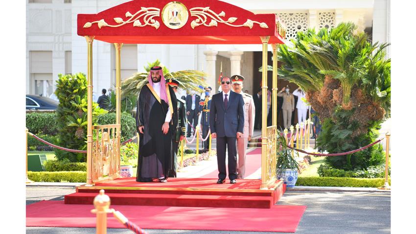 الرئيس عبد الفتاح السيسي يستقبل ولي عهد المملكة العربية السعودية بقصر الاتحادية