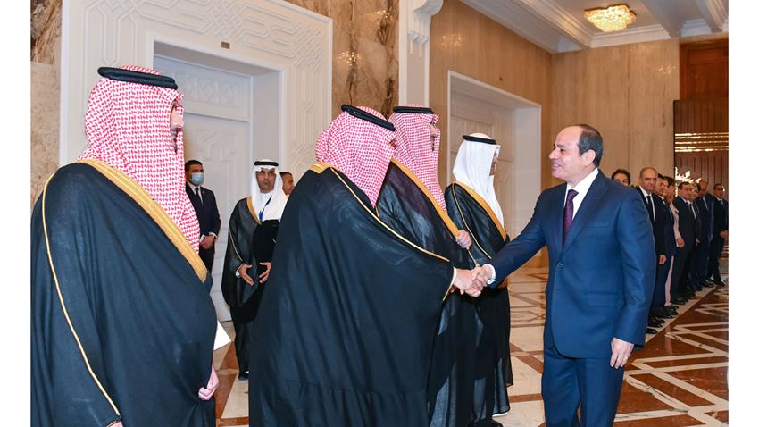 الرئيس عبد الفتاح السيسي يستقبل ولي عهد المملكة العربية السعودية بقصر الاتحادية