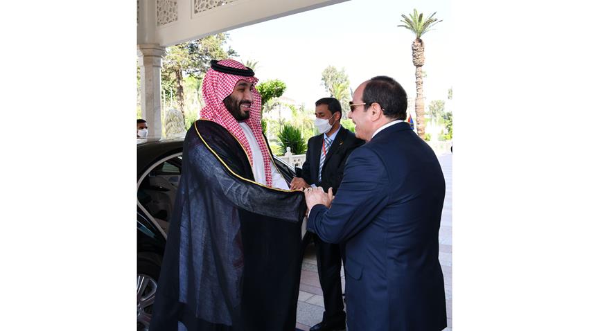 الرئيس عبد الفتاح السيسي يستقبل ولي عهد المملكة العربية السعودية بقصر الاتحادية