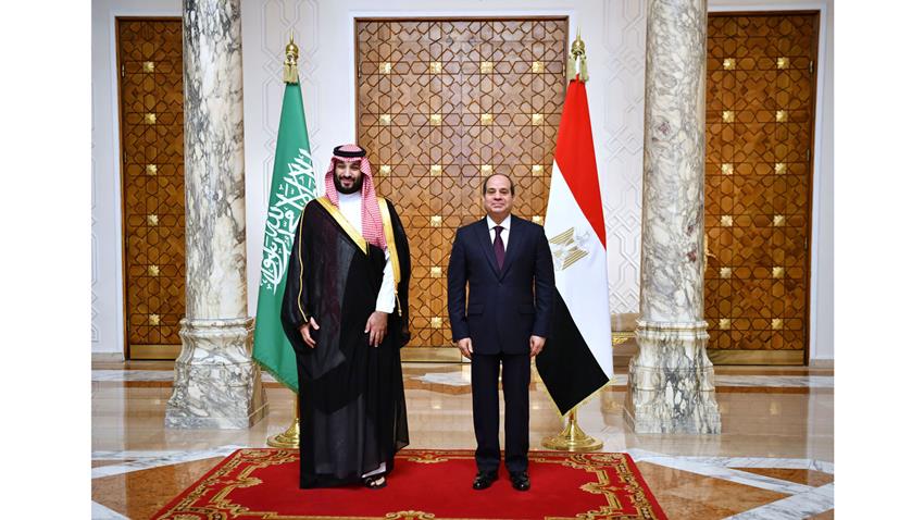 الرئيس عبد الفتاح السيسي يستقبل ولي عهد المملكة العربية السعودية بقصر الاتحادية